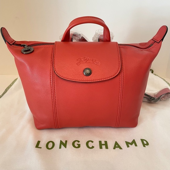 Longchamp Le Pliage Cuir Leather Backpack Terracotta - Picture 2 of 15